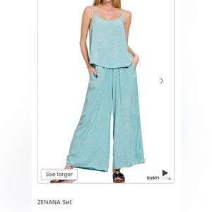 Zenana Outfitters Women set size M teal blue or aqua NEW in bag sealed